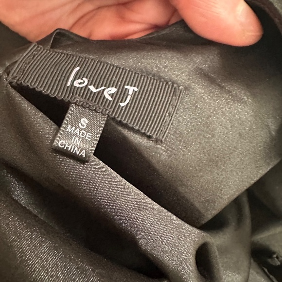 Black satin mini dress - Picture 2 of 2